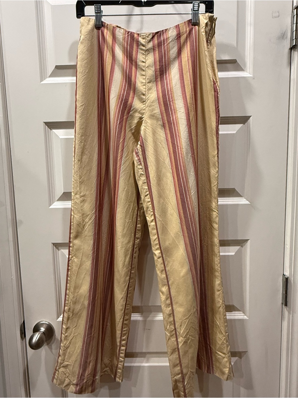 Tommy Bahama Striped Silk Linen Blend Wide Leg Pants.